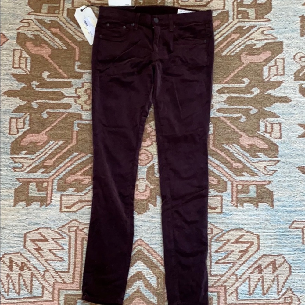 Rag & bone Bordeaux velvet skinnies
